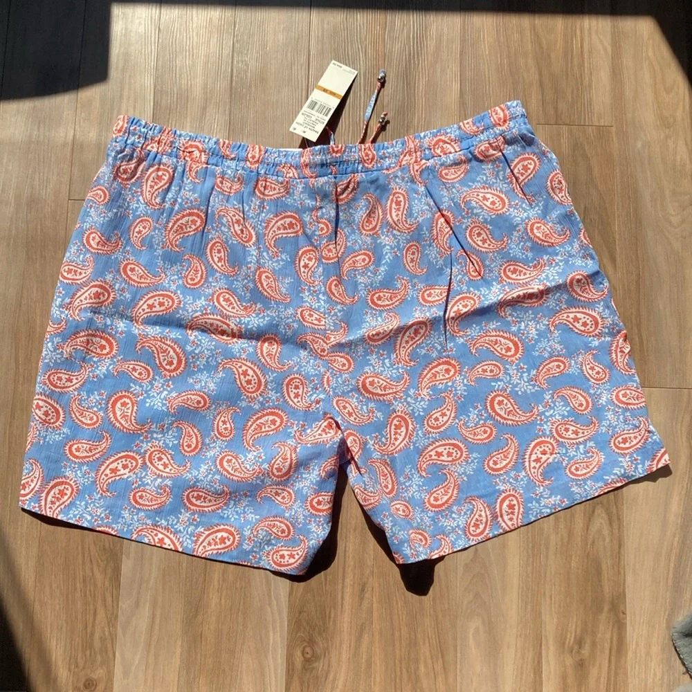 Hearts of Palm short paisley floral print pull on short cotton casual boho 3X